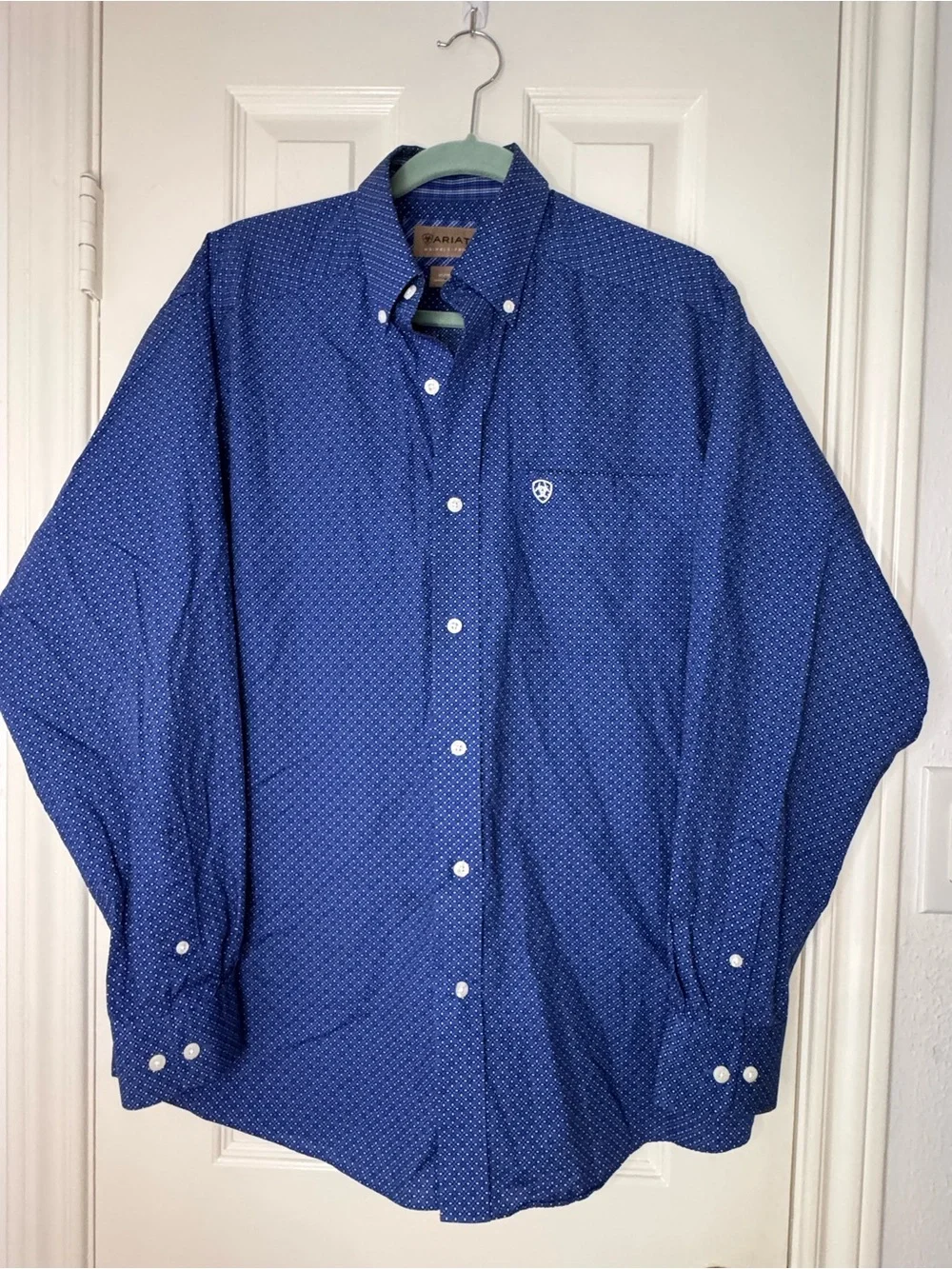 Ariat Men's Royal Blue Micro-Print Button-Down Shirt